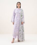 Lawn Embroidered Purple 3 Piece Suit - Image 2