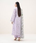 Lawn Embroidered Purple 3 Piece Suit - Image 4