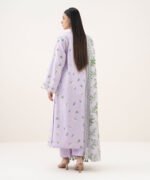 Lawn Embroidered Purple 3 Piece Suit - Image 4