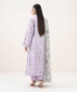 Lawn Embroidered Purple 3 Piece Suit - Image 4
