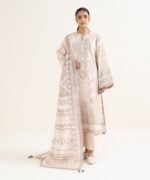 Cotton Printed Pink 3 Piece Suit - Image 2