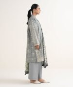 Cotton Printed Grey 3 Piece Suit - Image 2