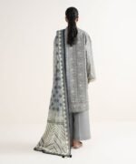 Cotton Printed Grey 3 Piece Suit - Image 3