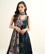 Lawn Embroidered Black 3 Piece Suit