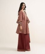 Zari Lawn Embroidered Red 3 Piece Suit - Image 3
