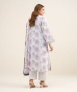 Lawn Embroidered Light Gray 3 Piece Suit - Image 4