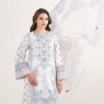 Lawn Embroidered Grey 3 Piece Suit