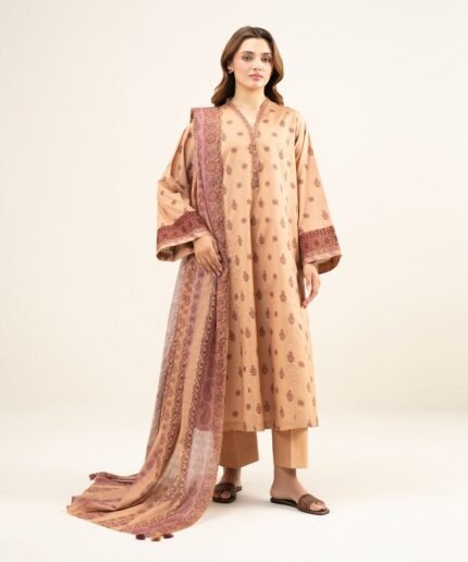 Lawn Embroidered Pink 3 Piece Suit