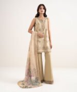 Lawn Beige Embroidered 3 Piece Suit - Image 2