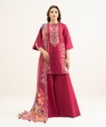 Lawn Pink Embroidered 3 Piece Suit