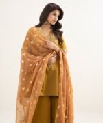 Lawn Embroidered Yellow 3 Piece Suit