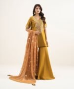 Lawn Embroidered Yellow 3 Piece Suit - Image 2