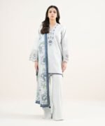 Lawn Embroidered Grey 3 Piece Suit - Image 2
