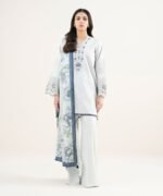 Lawn Embroidered Grey 3 Piece Suit - Image 2