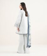 Lawn Embroidered Grey 3 Piece Suit - Image 4