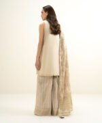Lawn Embroidered Beige 3 Piece Suit - Image 4