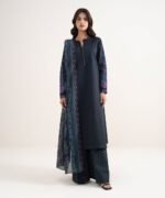 Lawn Black Embroidered 3 Piece Suit - Image 2