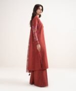Lawn Red Embroidered 3 Piece Suit - Image 3