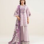 Lawn Purple Embroidered 3 Piece Suit