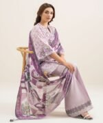 Lawn Purple Embroidered 3 Piece Suit - Image 4