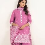 Lawn Embroidered Pink 3 Piece Suit