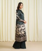 Blended Satin Printed Green 3 Piece Suit - Image 3