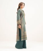 Blended Grip Silk Embroidered Green 3 Piece Suit - Image 2