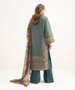 Blended Grip Silk Embroidered Green 3 Piece Suit - Image 3