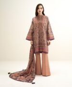 Blended Grip Silk Embroidered Pink 3 Piece Suit - Image 2