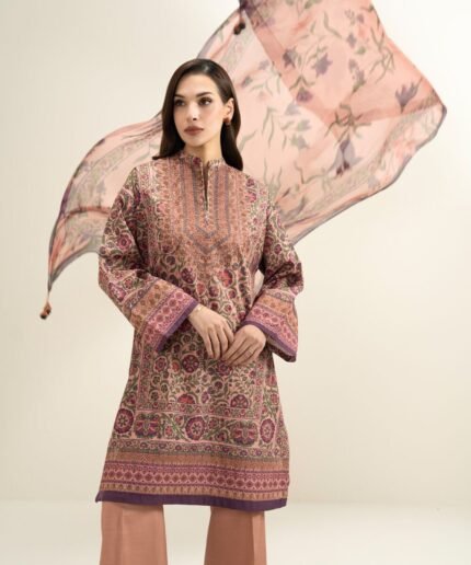 Blended Grip Silk Embroidered Pink 3 Piece Suit