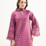 Blended Grip Silk Embroidered Purple 3 Piece Suit