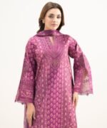 Blended Grip Silk Embroidered Purple 3 Piece Suit
