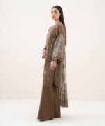 Cotton Embroidered Brown  3 Piece Suit - Image 2