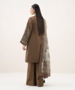 Cotton Embroidered Brown  3 Piece Suit - Image 3