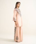 Textured Lawn Embroidered Pink 3 Piece Suit - Image 2