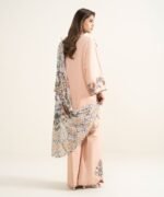 Textured Lawn Embroidered Pink 3 Piece Suit - Image 3