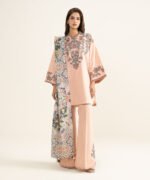 Textured Lawn Embroidered Pink 3 Piece Suit - Image 4