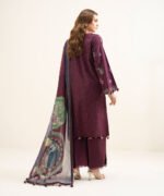 Cotton Jacquard Embroidered Red 3 Piece Suit - Image 3