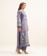 Dobby Embroidered Purple 3 Piece Suit - Image 2