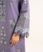 Dobby Embroidered Purple 3 Piece Suit - Image 4