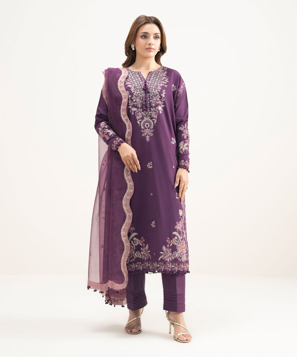 3PESUS26V110_2-1.jpg Lawn Embroidered Purple 3 Piece Suit - Image 1