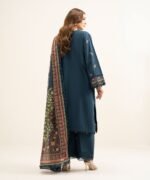 Cotton Embroidered Blue 3 Piece Suit - Image 4