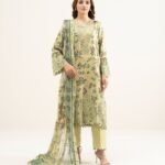 Viscose Satin Yellow Embroidered 3 Piece Suit