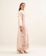 Cotton Jacquard Embroidered Pink 3 Piece Suit - Image 3