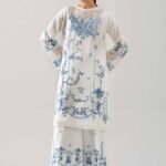 2 Piece - Digital Printed Embroidered Suit - 42601059