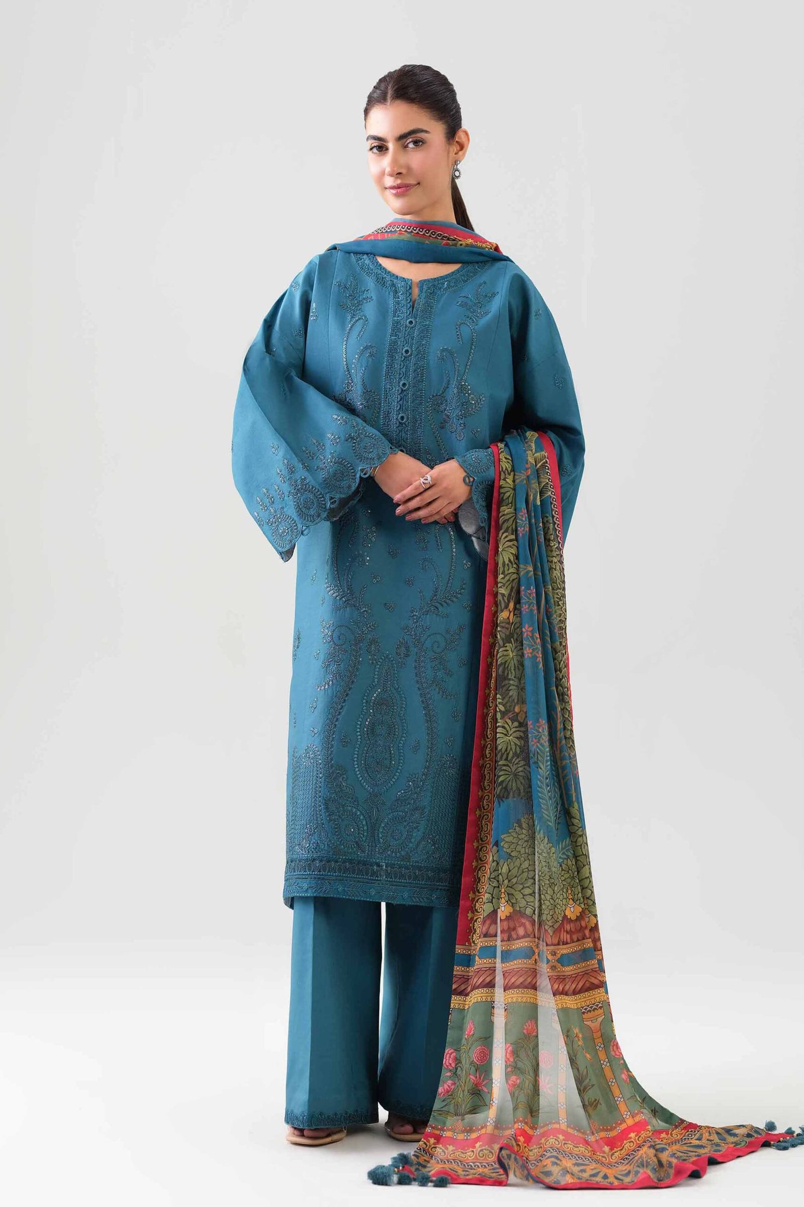 42601073-_2.jpg 3 Piece - Digital Printed Embroidered Suit - 42601073 - Image 1