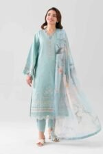 3 Piece - Digital Printed Embroidered Suit - 42601078