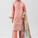 3 Piece - Digital Printed Embroidered Suit - 42601079