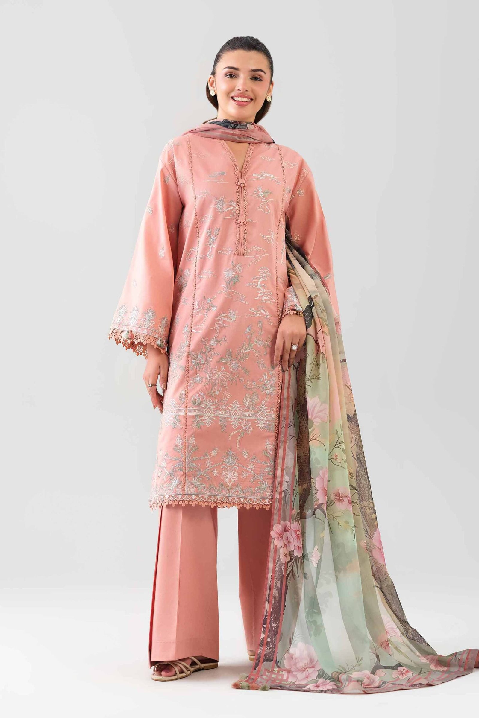 42601079-_2.jpg 3 Piece - Digital Printed Embroidered Suit - 42601079 - Image 1