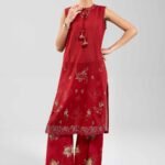 2 Piece - Digital Printed Embroidered Suit - 42601086